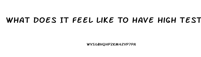 What Does It Feel Like To Have High Testosterone Libido