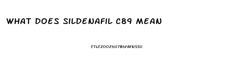 What Does Sildenafil C89 Mean