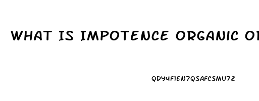 What Is Impotence Organic Origin