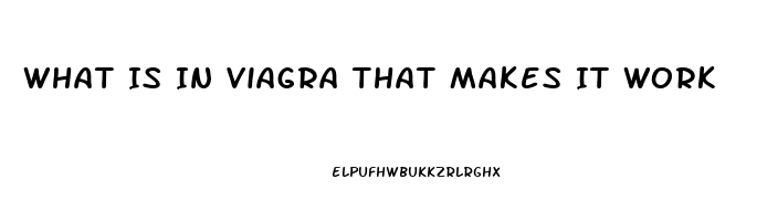 What Is In Viagra That Makes It Work