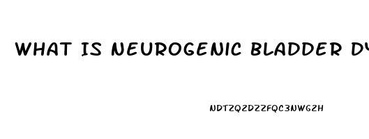 What Is Neurogenic Bladder Dysfunction