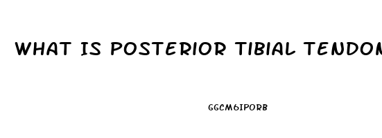 What Is Posterior Tibial Tendon Dysfunction