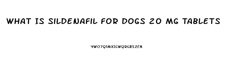 What Is Sildenafil For Dogs 20 Mg Tablets