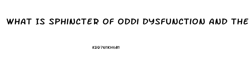 What Is Sphincter Of Oddi Dysfunction And The Symptoms