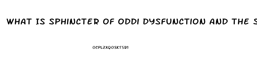 What Is Sphincter Of Oddi Dysfunction And The Symptoms