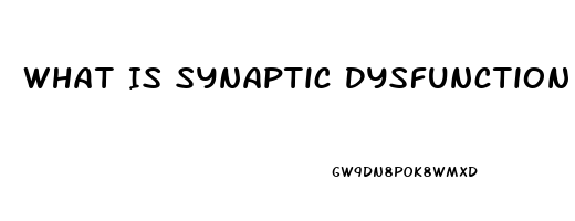 What Is Synaptic Dysfunction