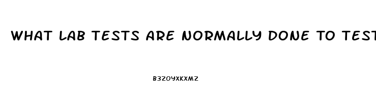 What Lab Tests Are Normally Done To Test For Erectile Dysfunction