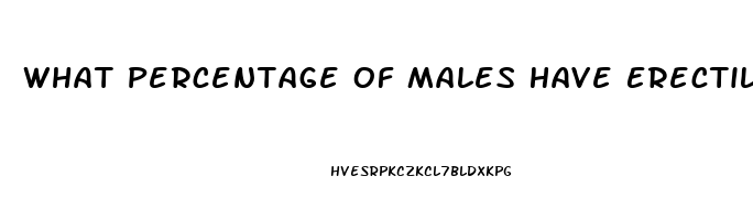 What Percentage Of Males Have Erectile Dysfunction