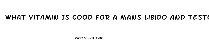 What Vitamin Is Good For A Mans Libido And Testosterone