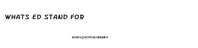 Whats Ed Stand For