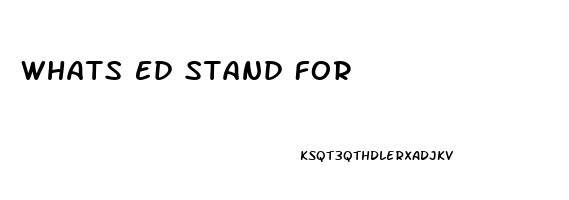 Whats Ed Stand For