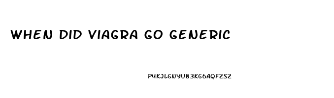 When Did Viagra Go Generic