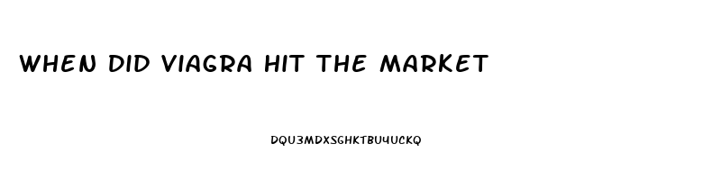 When Did Viagra Hit The Market