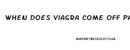 When Does Viagra Come Off Patent