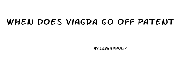 When Does Viagra Go Off Patent