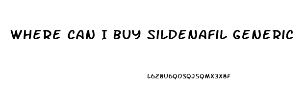 Where Can I Buy Sildenafil Generic