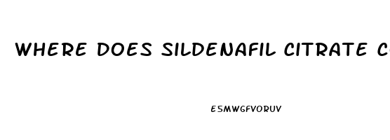 Where Does Sildenafil Citrate Come From