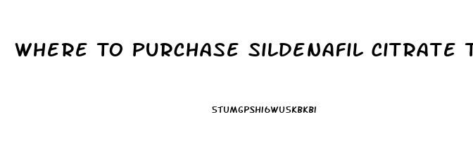 Where To Purchase Sildenafil Citrate Tablets