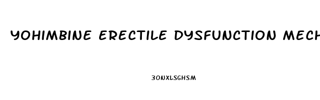 Yohimbine Erectile Dysfunction Mechanism