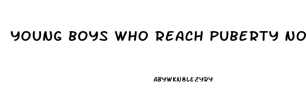 Young Boys Who Reach Puberty No Sexual Interest In Opposite Sex Impotence