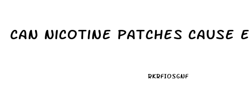 can nicotine patches cause erectile dysfunction