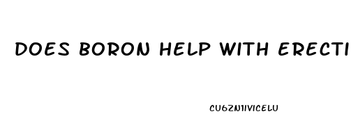 does boron help with erectile dysfunction