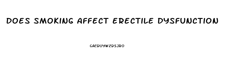 does smoking affect erectile dysfunction