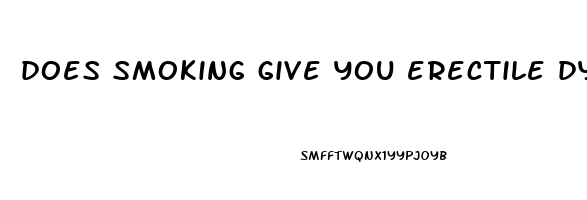 does smoking give you erectile dysfunction