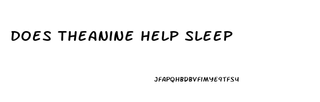 does theanine help sleep