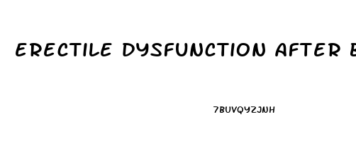 erectile dysfunction after bladder cancer