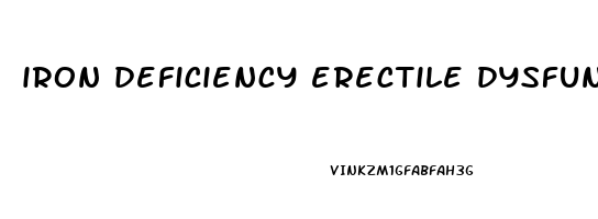 iron deficiency erectile dysfunction