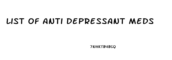 list of anti depressant meds