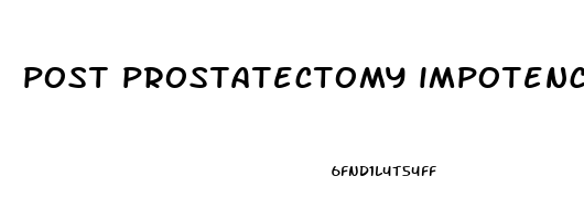post prostatectomy impotence treatment